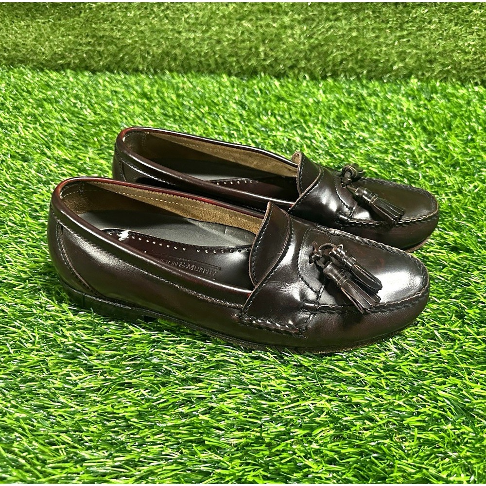Johnston & Murphy Men's Brown Leather Tassel Slip-On Round Toe Loafer 8.5
